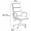 BBF Jamestown High Back Faux Leather Executive Office Chair in White