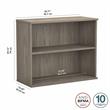 Bush Business Small 2 Shelf Bookcase in Modern Hickory - Engineered Wood