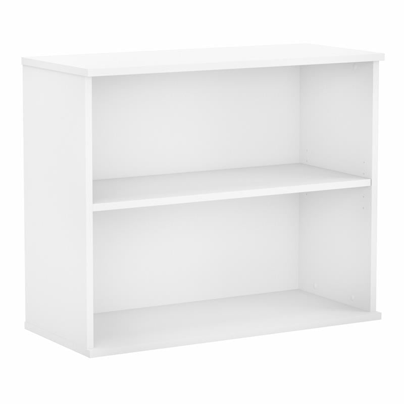 Bush Business Furniture Small 2 Shelf Bookcase in White - Engineered Wood
