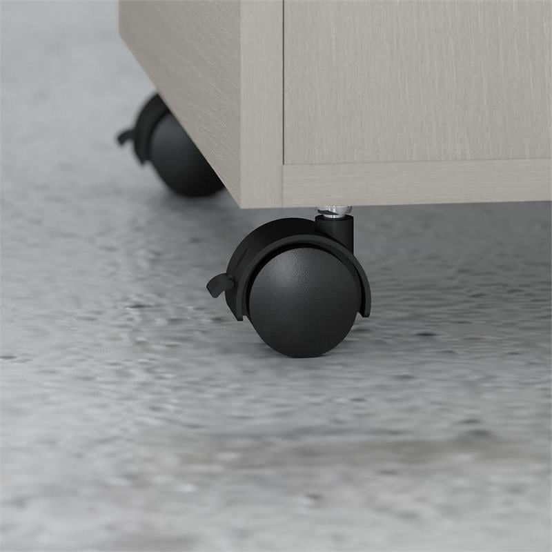 Echo L Shaped Desk with Mobile File Cabinet in Gray Sand - Engineered Wood
