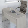 Echo Bow Front Desk and Credenza w/ Drawers in Gray Sand - Engineered Wood