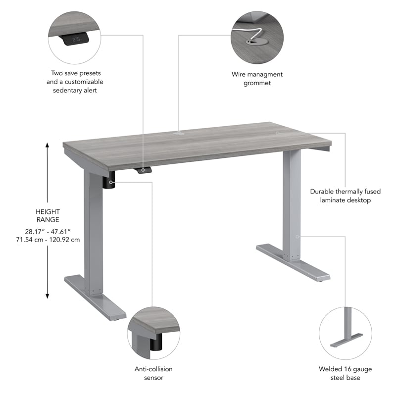 Move 40 Series 48W Adjustable Standing Desk in Platinum Gray - Engineered Wood