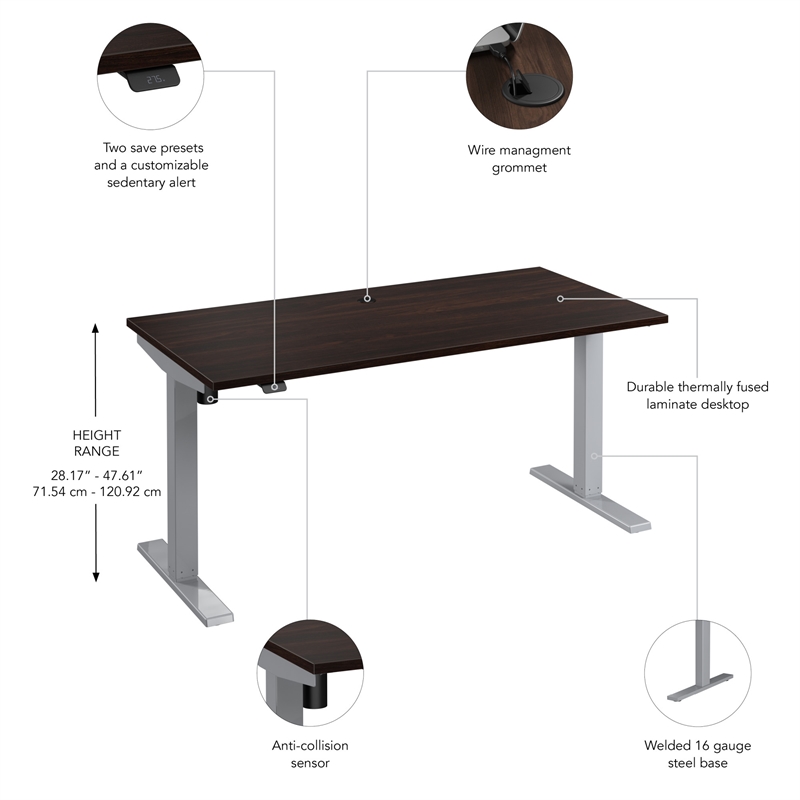 Move 40 Series 60W Adjustable Standing Desk in Black Walnut - Engineered Wood