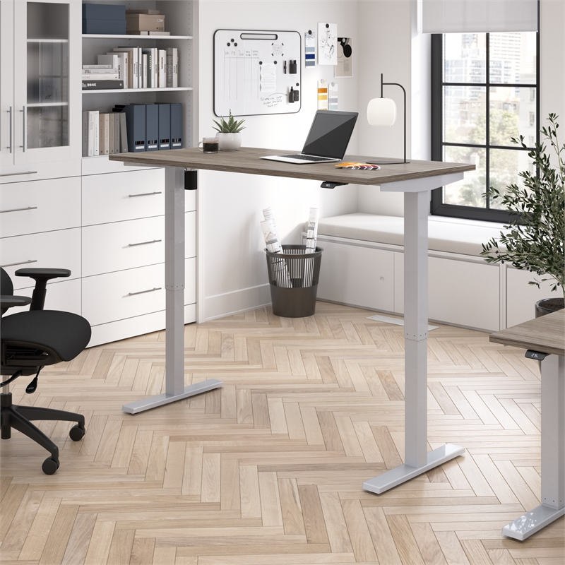 Move 40 Series 60W Adjustable Standing Desk in Modern Hickory - Engineered Wood