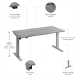 Move 40 Series 60W Adjustable Standing Desk in Platinum Gray - Engineered Wood