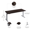Move 40 Series 72W Adjustable Standing Desk in Black Walnut - Engineered Wood