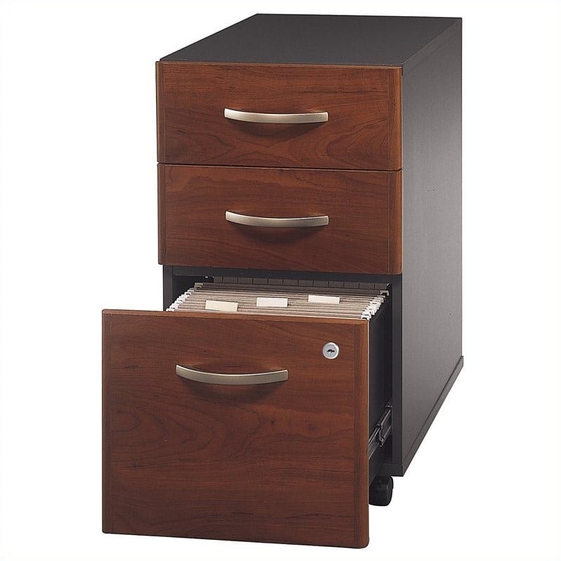 Details about   Bush Business Series C 3 Drawer Mobile File Cabinet in Natural Cherry 