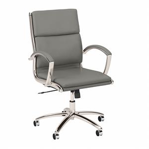 modelo mid back leather executive office chair in light gray