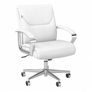 south haven mid back leather executive office chair in white