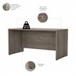 Studio C 60W x 30D Office Desk in Modern Hickory - Engineered Wood