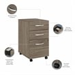 Studio C 3 Drawer Mobile File Cabinet in Modern Hickory - Engineered Wood