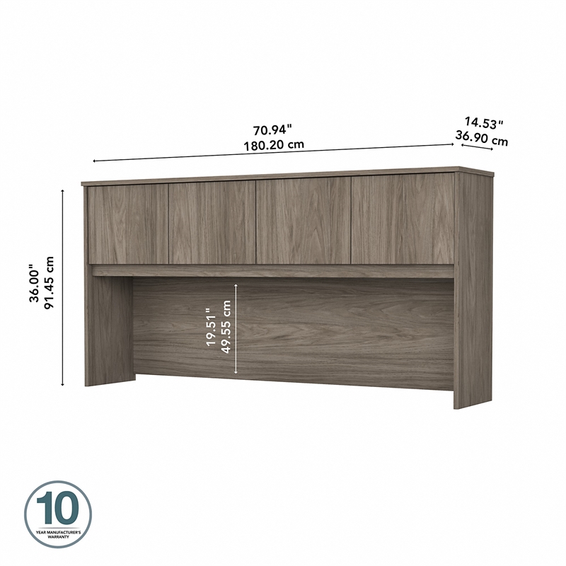 Studio C 72W Desk Hutch in Modern Hickory - Engineered Wood