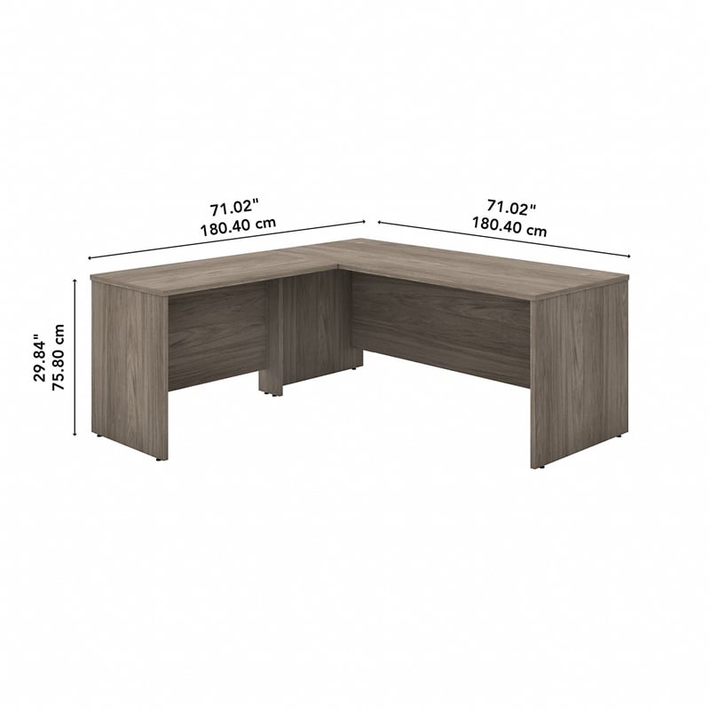 Studio C 72W x 30D L Shaped Desk in Modern Hickory - Engineered Wood