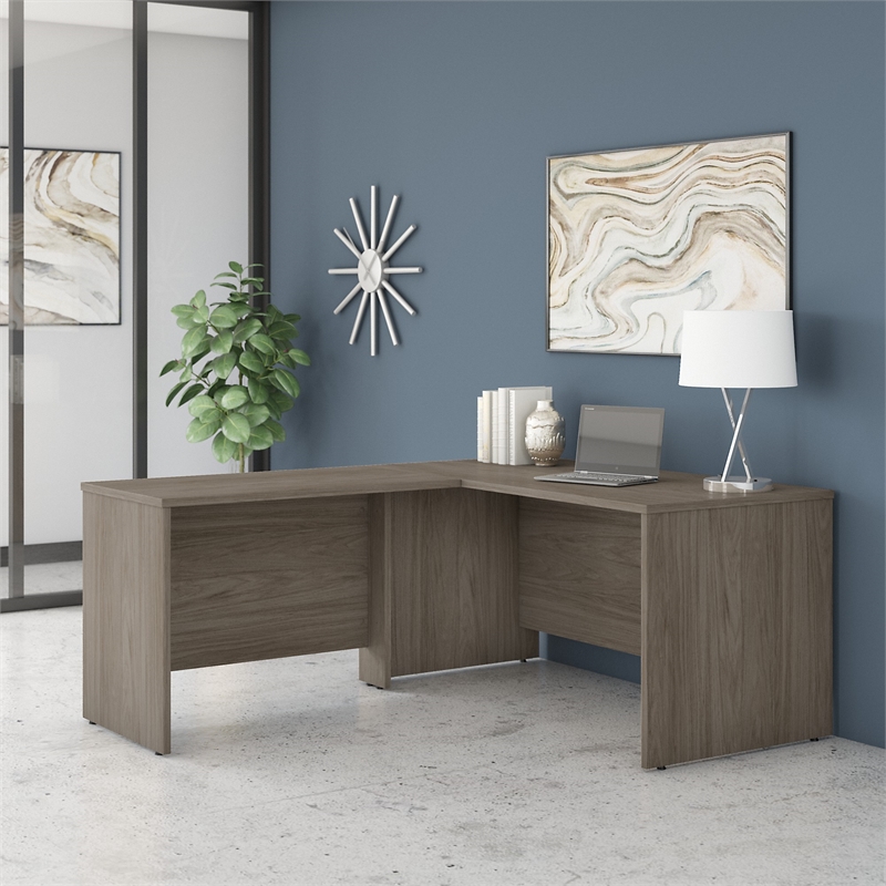 Studio C 60W x 30D L Shaped Desk in Modern Hickory - Engineered Wood