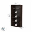 Hybrid Tall 5 Shelf Bookcase in Black Walnut - Engineered Wood