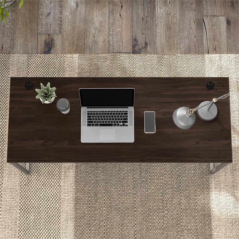 Hybrid 60W x 24D Computer Table Desk in Black Walnut Engineered Wood
