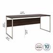 Hybrid 72W x 30D Computer Table Desk in Black Walnut - Engineered Wood