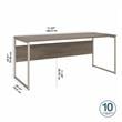 Hybrid 72W x 30D Computer Table Desk in Modern Hickory - Engineered Wood
