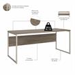Hybrid 72W x 30D Computer Table Desk in Modern Hickory - Engineered Wood