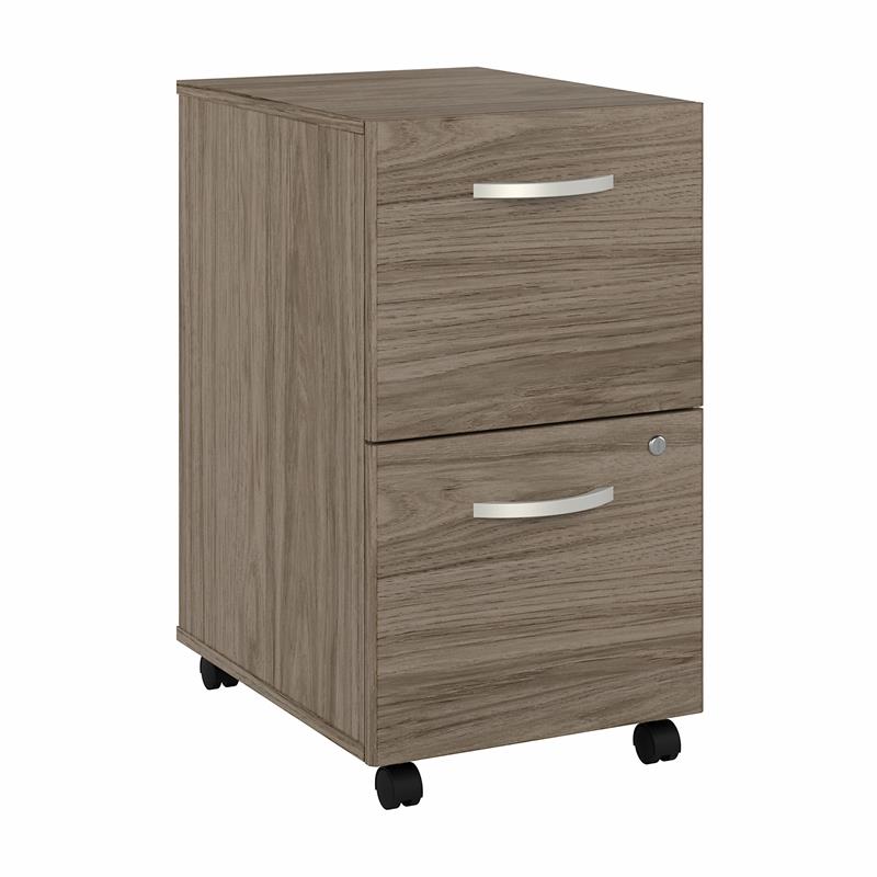 Hybrid 2 Drawer Mobile File Cabinet in Modern Hickory - Engineered Wood