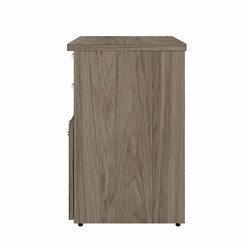 Hybrid Office Storage Cabinet with Drawers in Modern Hickory - Engineered Wood