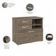 Hybrid Office Storage Cabinet with Drawers in Modern Hickory - Engineered Wood