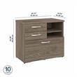 Hybrid Office Storage Cabinet with Drawers in Modern Hickory - Engineered Wood