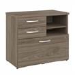 Hybrid Office Storage Cabinet with Drawers in Modern Hickory - Engineered Wood