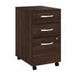 Hybrid 3 Drawer Mobile File Cabinet in Black Walnut - Engineered Wood