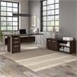 Hybrid Low Storage Cabinet with Doors in Black Walnut - Engineered Wood