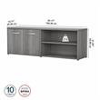 Studio C Low Storage Cabinet with Doors in Platinum Gray - Engineered Wood