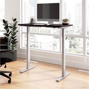 move 60 series 48w adjustable standing desk in black walnut - engineered wood