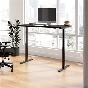 move 60 series 60w adjustable standing desk in black walnut - engineered wood