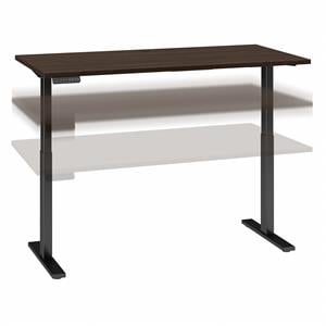 move 60 series 60w x 30d adjustable desk in black walnut - engineered wood