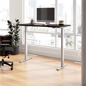 move 60 series 60w adjustable standing desk in black walnut - engineered wood