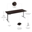 Move 60 Series 72W Adjustable Standing Desk in Black Walnut - Engineered Wood