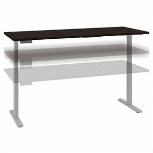 move 60 series 72w x 30d adjustable desk in black walnut - engineered wood