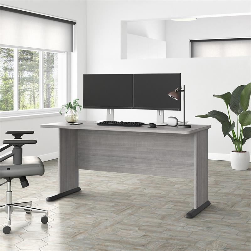 Studio A 60W Computer Desk in Platinum Gray - Engineered Wood