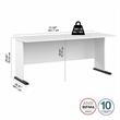 Studio A 72W Computer Desk in White - Engineered Wood