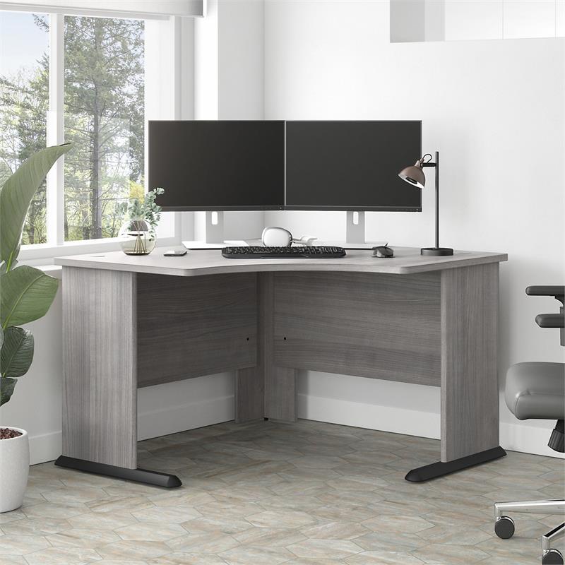 Studio A 48W Corner Computer Desk in Platinum Gray - Engineered Wood |  