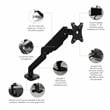 Bush Business Furniture Adjustable Monitor Arm with USB Port in Black - Steel