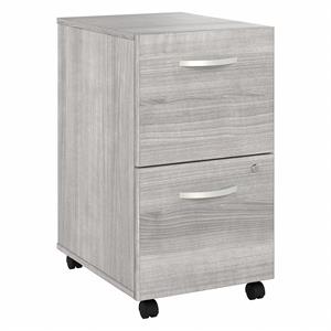 hybrid 2 drawer mobile file cabinet in platinum gray - engineered wood