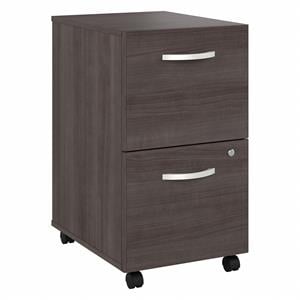hybrid 2 drawer mobile file cabinet in storm gray - engineered wood