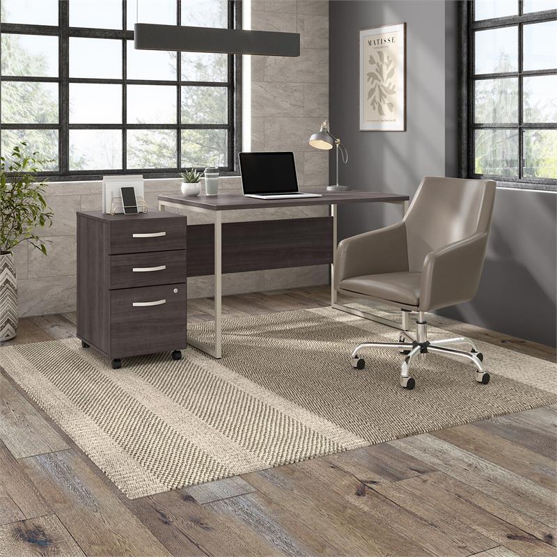 Hybrid 3 Drawer Mobile File Cabinet in Storm Gray - Engineered Wood