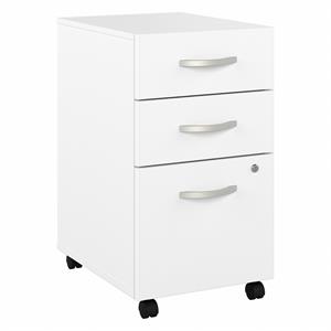 Hybrid 3 Drawer Mobile File Cabinet in White - Engineered Wood