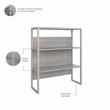 Hybrid 36W Bookcase Hutch in Platinum Gray - Engineered Wood