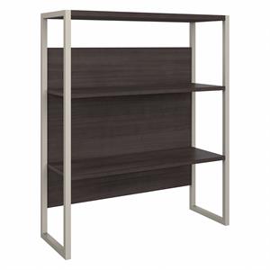 hybrid 36w bookcase hutch in storm gray - engineered wood