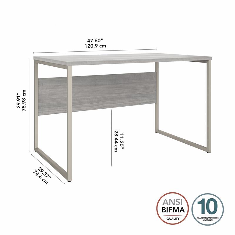 Hybrid 48W x 30D Computer Table Desk in Platinum Gray - Engineered Wood