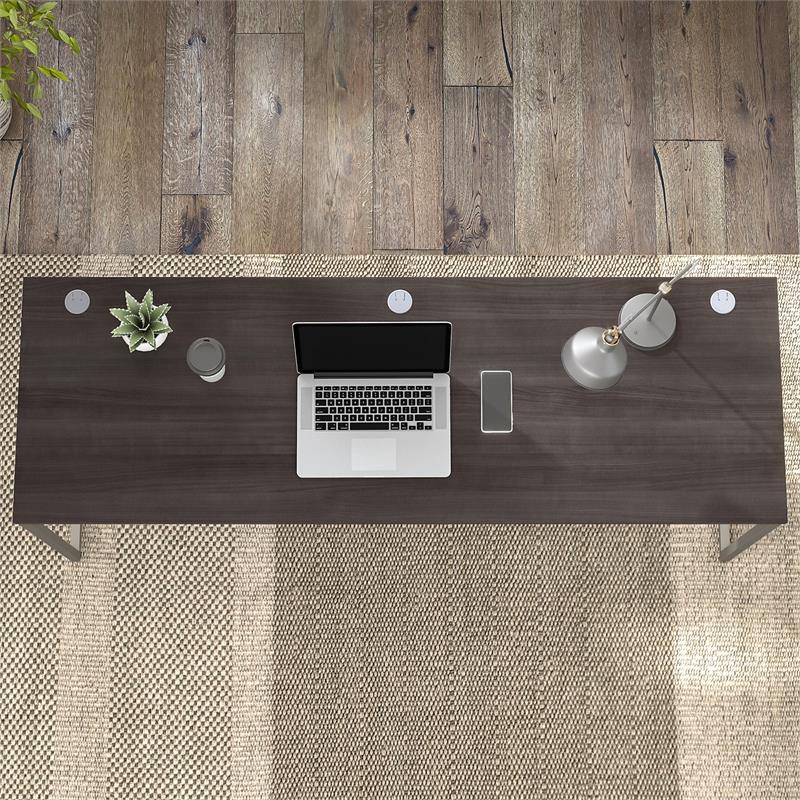 Hybrid 72W x 24D Computer Table Desk in Storm Gray - Engineered Wood