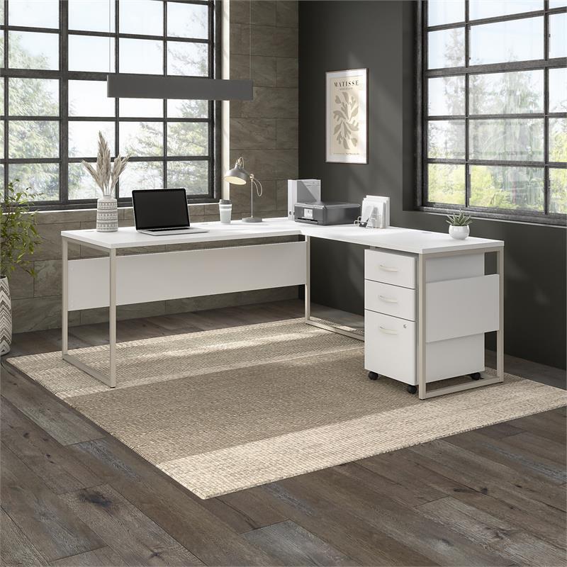 Hybrid 60W x 30D Computer Table Desk in White - Engineered Wood